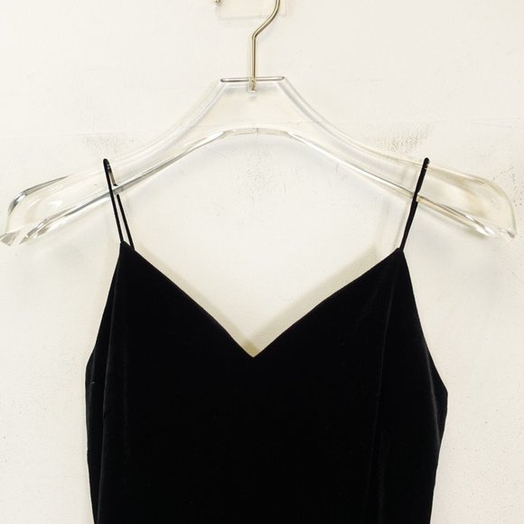 MISTYROSE Dress Velvet Black Bodycon Mini SMALL Strap Stretch Solid Open Back - Picture 4 of 10